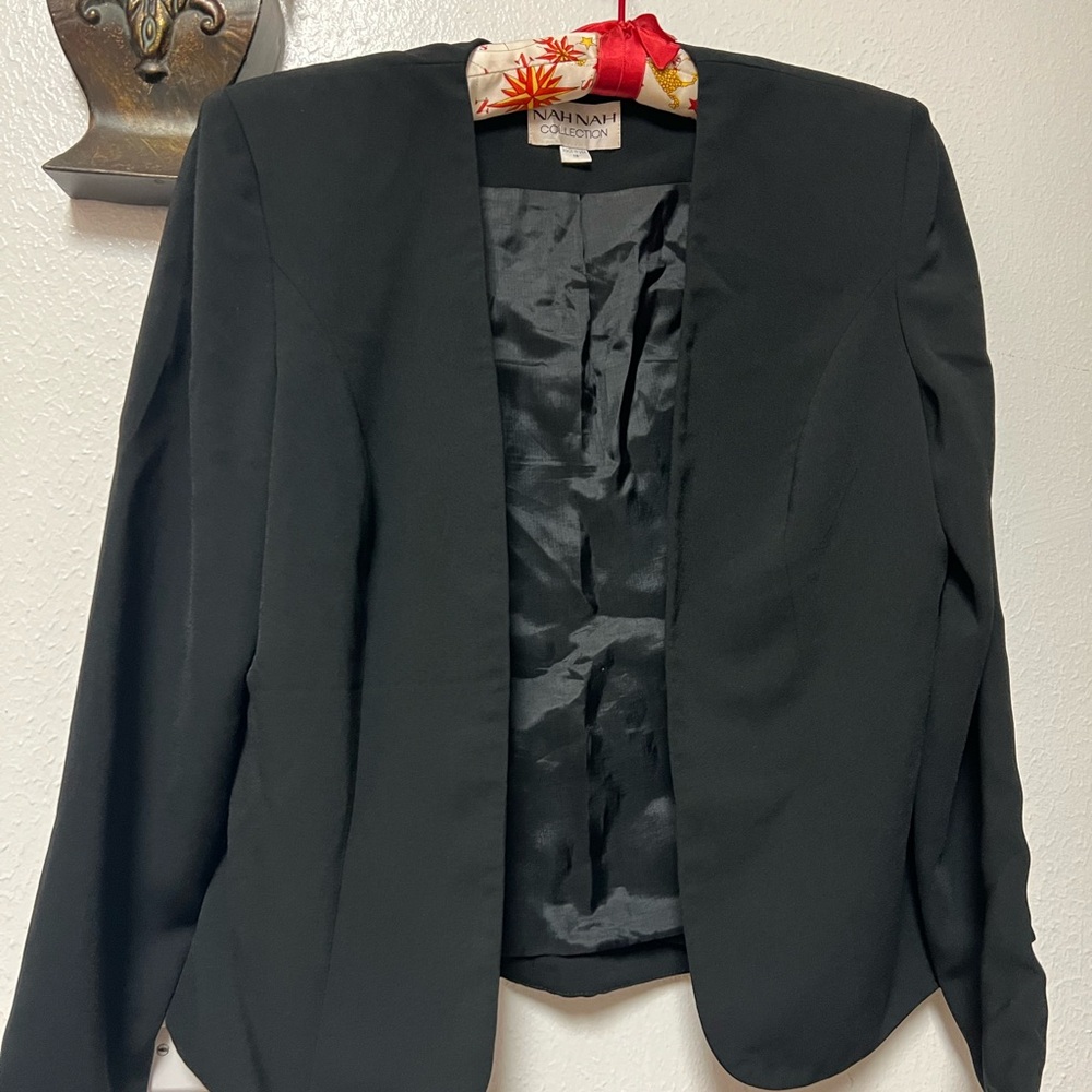 Nah nah Women's Elegant Black Suit Jacket vintage
